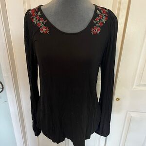 American Eagle Outfitters Black Embellished Top